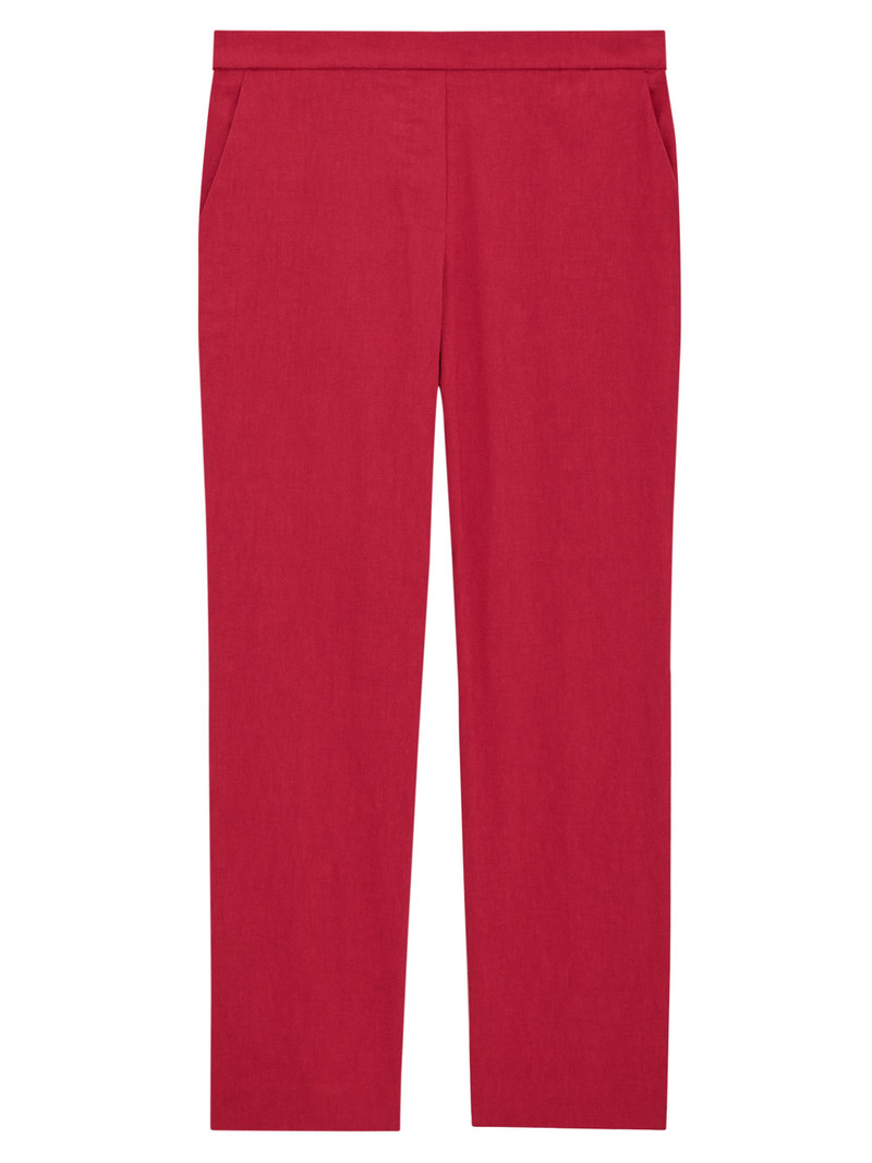 Women's Treeca Linen Pull-On Crop Pants - Cherry 1