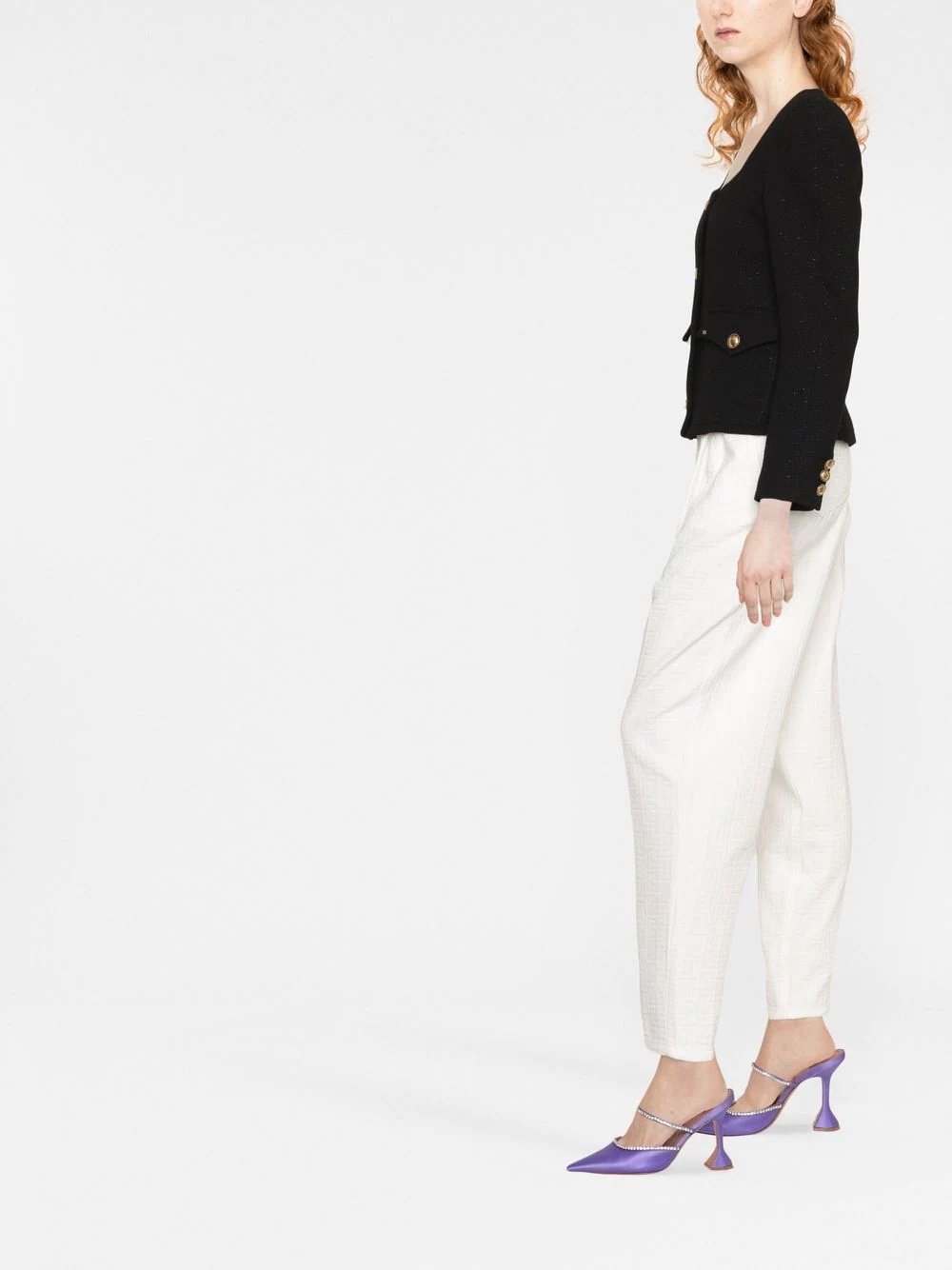 square-neck button-up jacket - 3