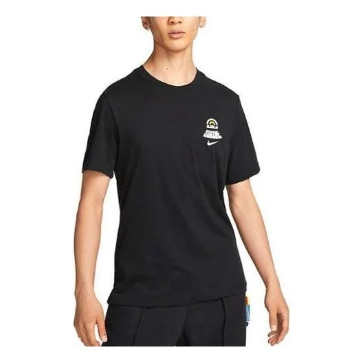 Men's Nike SS22 Lebron Dri-fit Back Animal Printing Round Neck Short Sleeve Black T-Shirt DR7648-010 - 1