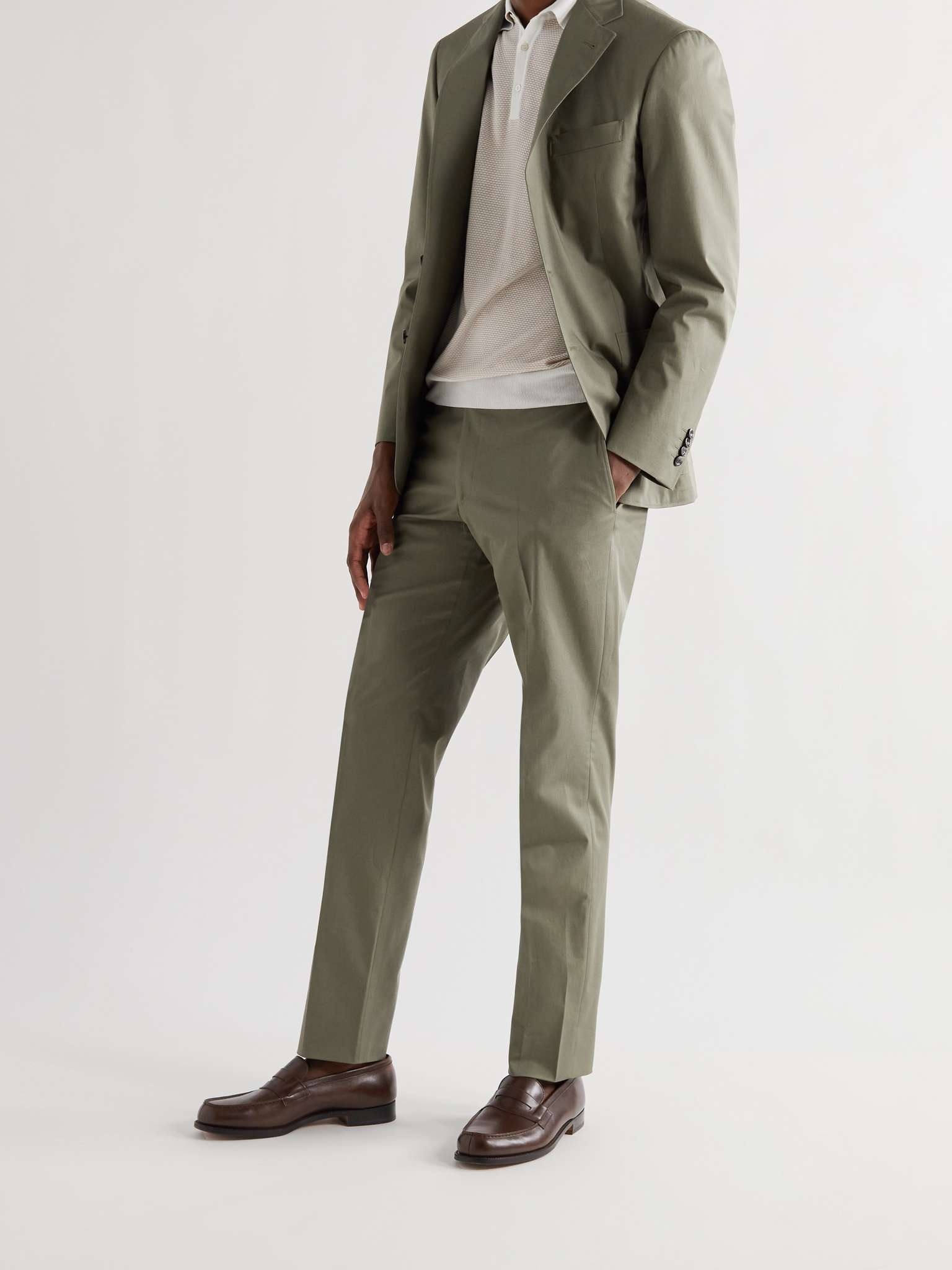 Kei Slim-Fit Tapered Stretch-Cotton Twill Suit Trousers - 2