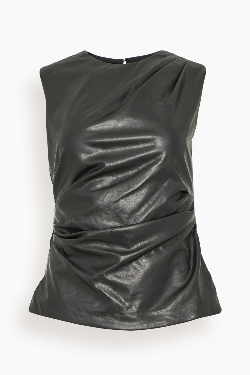 Wynter Sleeveless Draped Top in Black 1
