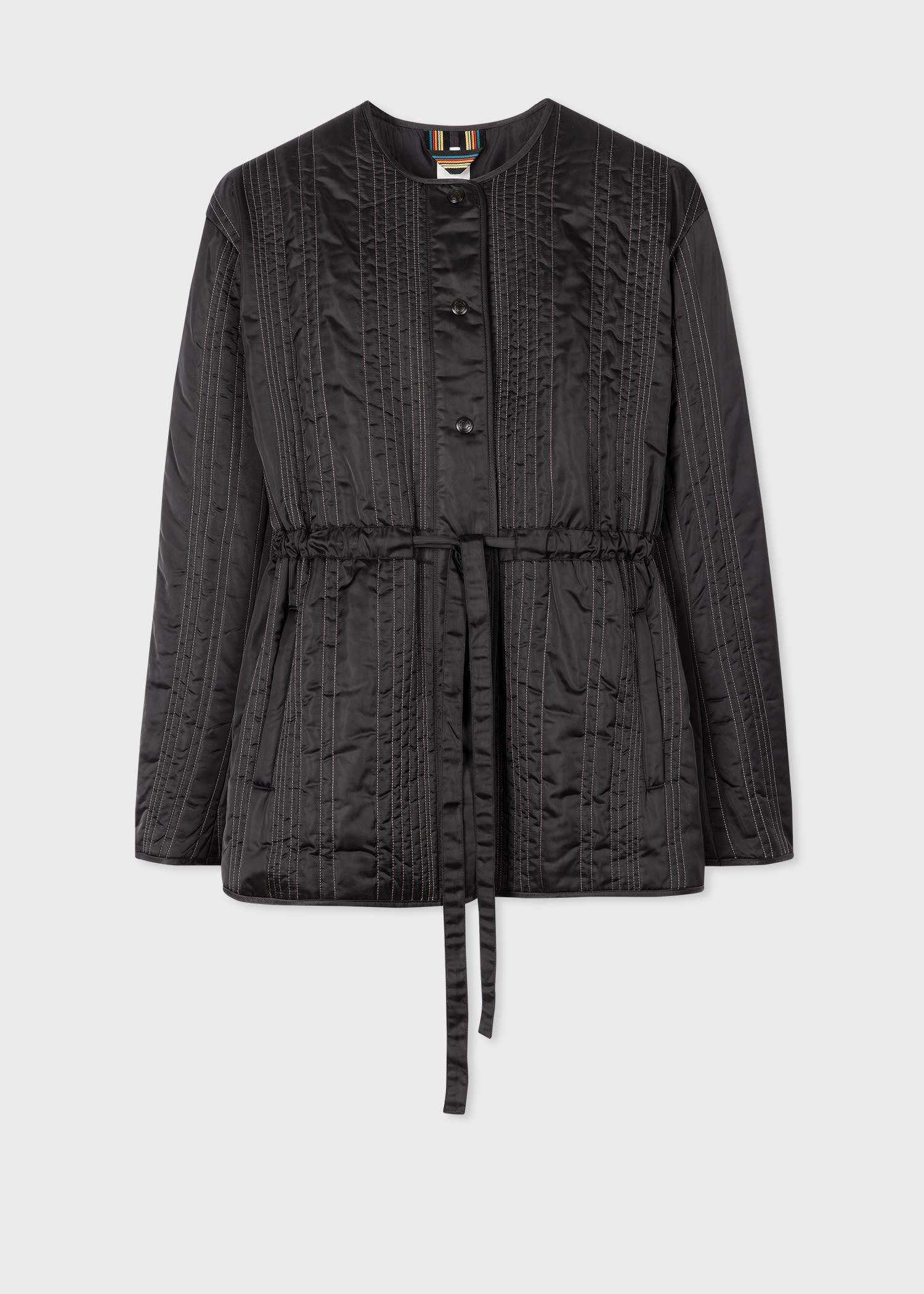 Midnight Blue 'Shadow Stripe' Quilted Jacket - 1