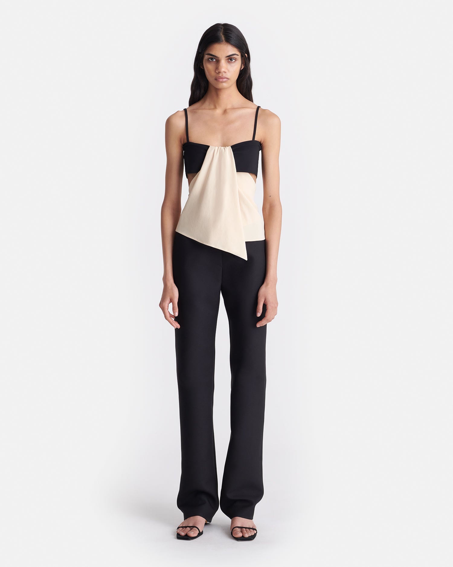Draped Georgette And Jersey Top - 3