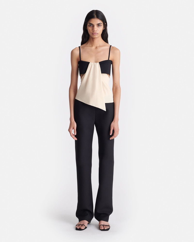 Draped Georgette And Jersey Top 3