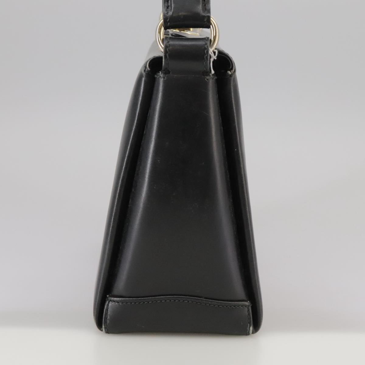 GUCCI Hand Bag Leather Black Gold - 5