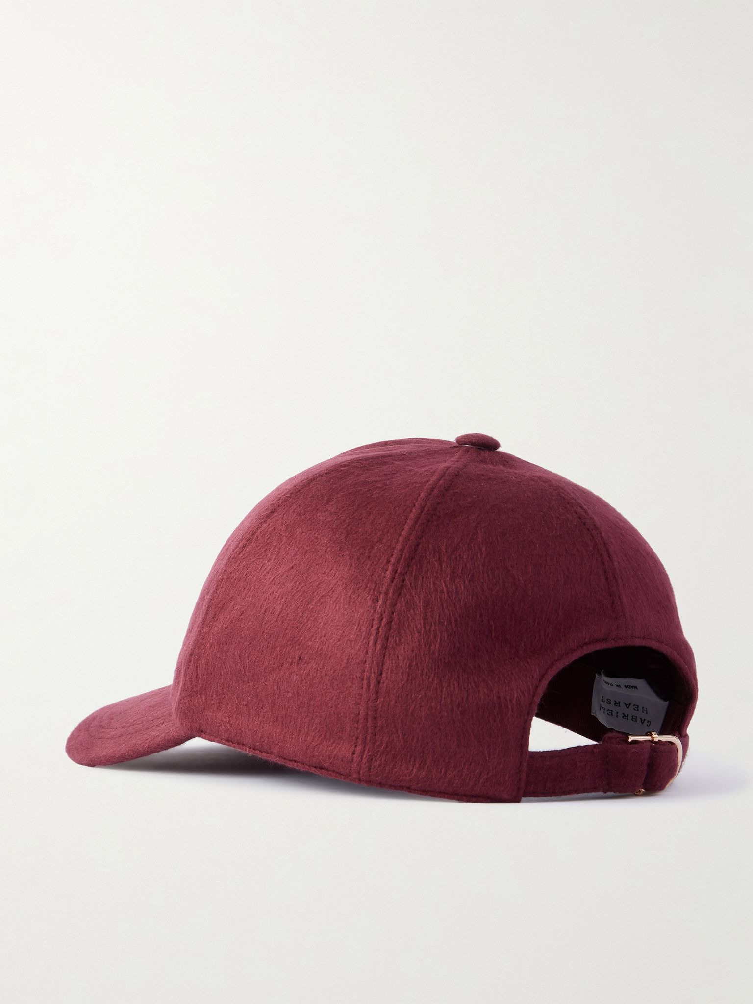 Zed brushed-silk and cashmere-blend baseball cap Burgundy - 3