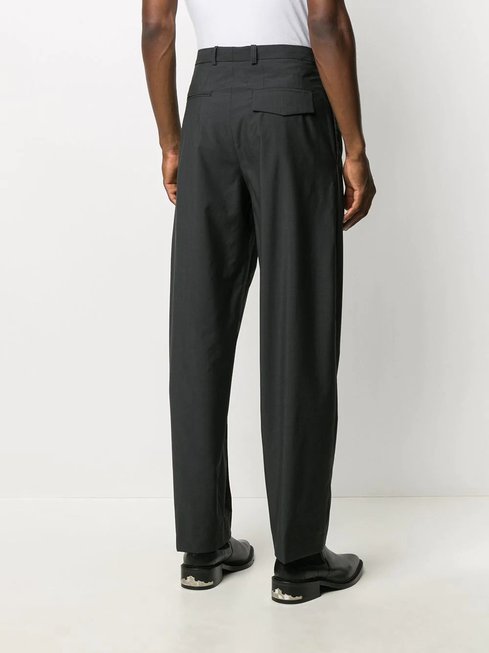 Brittanica wide-leg wool trousers - 4