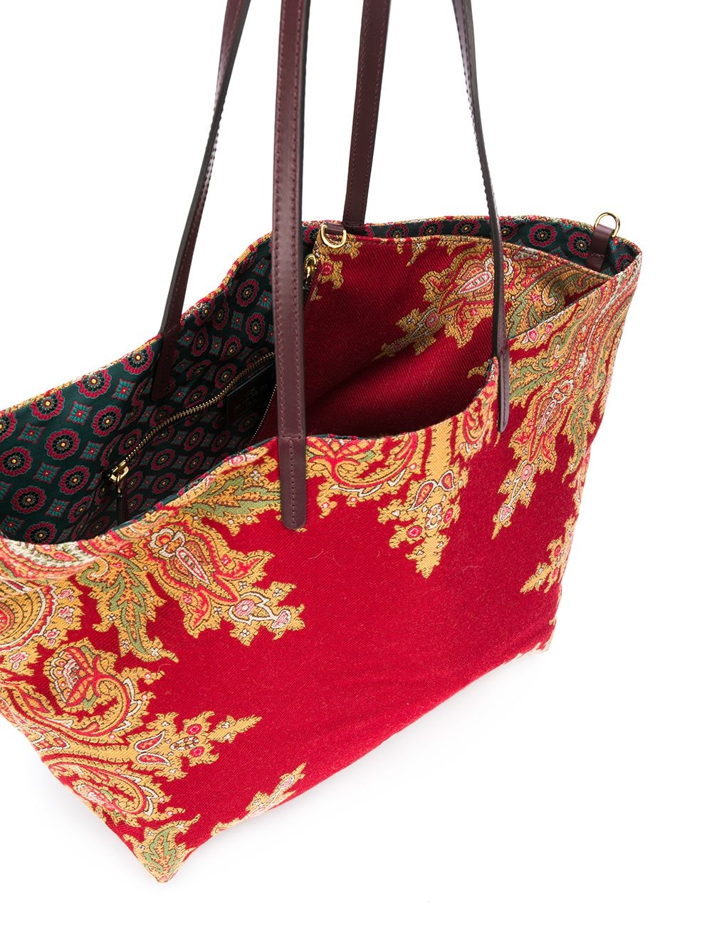 jacquard paisley print shoulder bag - 5