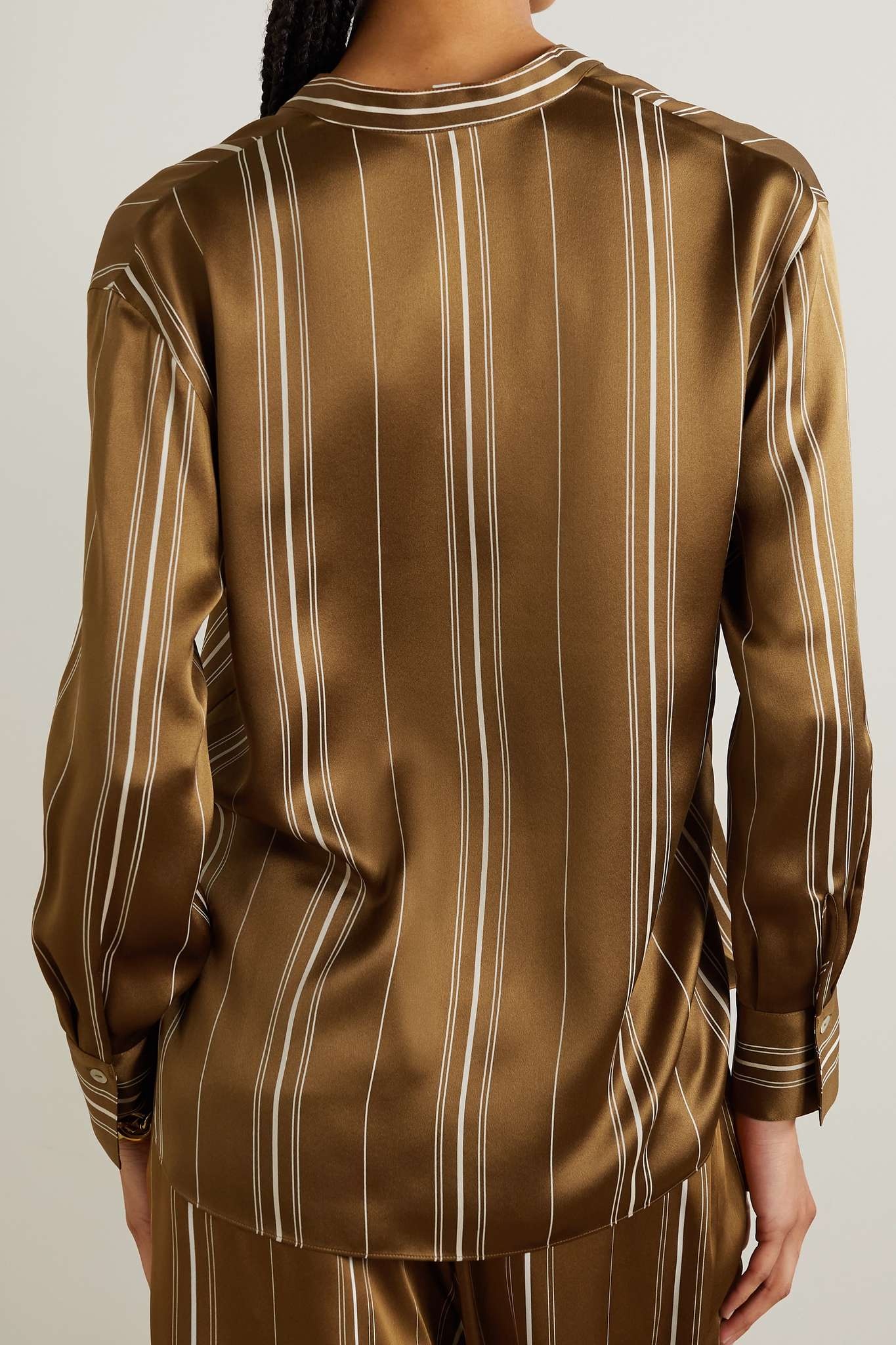 Striped silk-satin shirt - 3