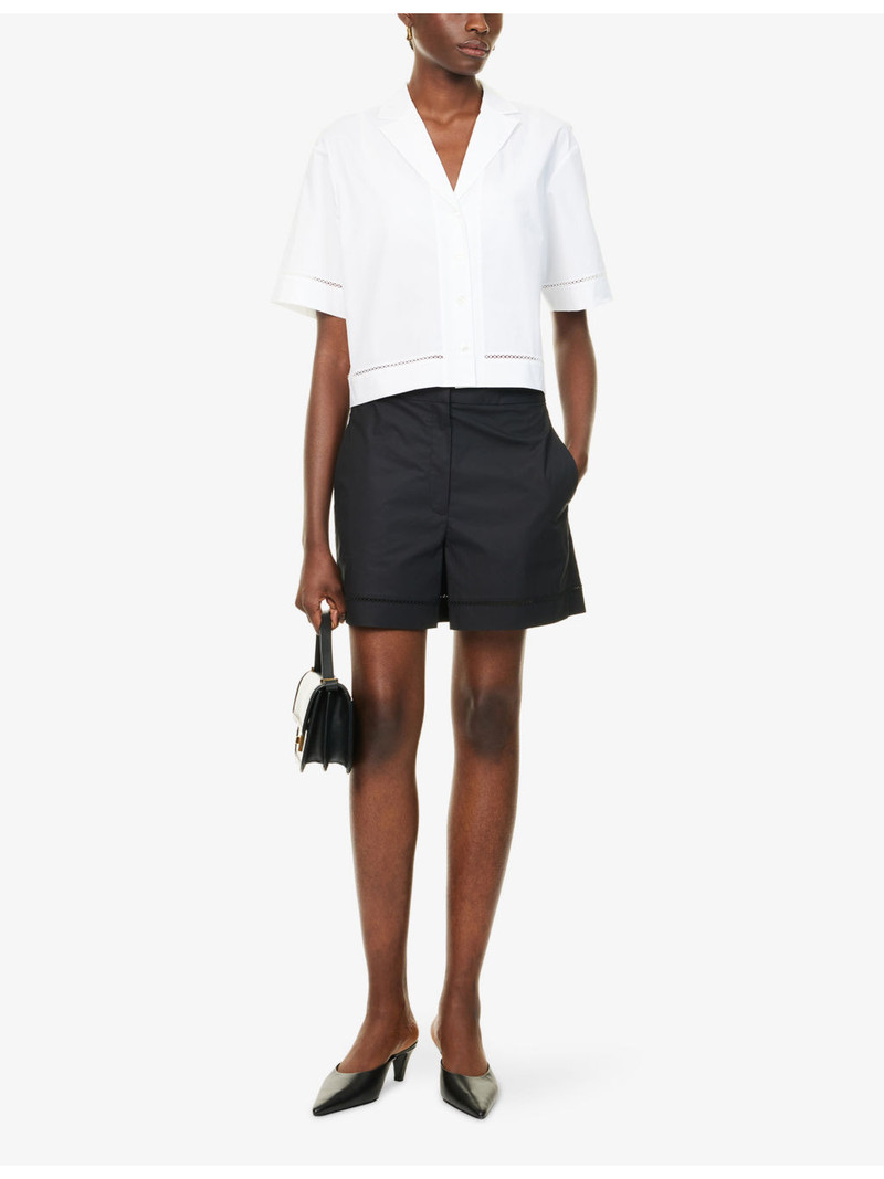 Theory Eyelet Cotton Poplin Shorts outlook