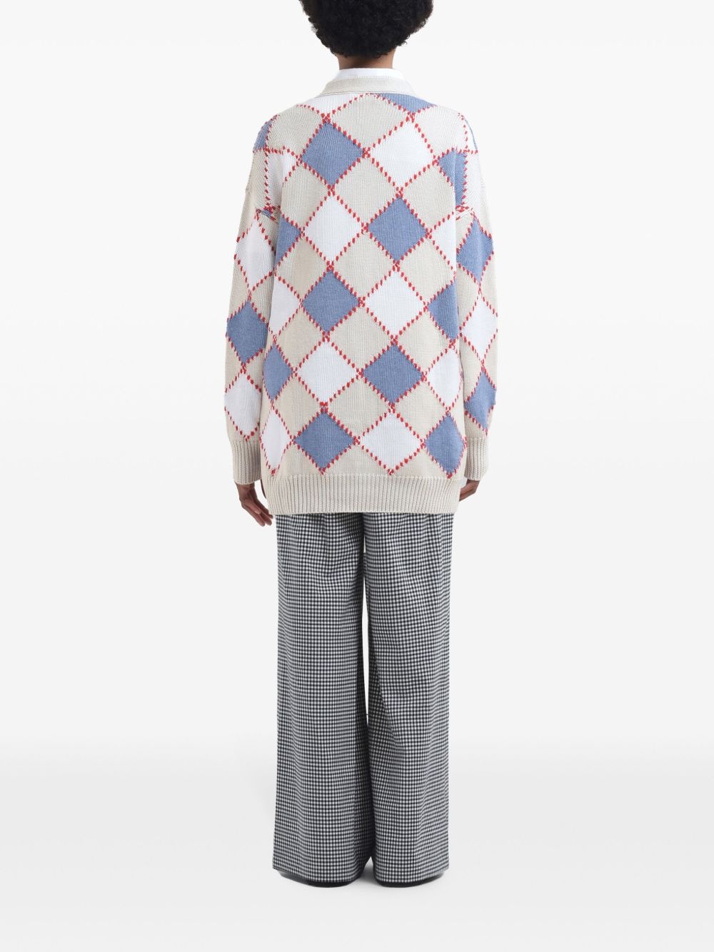 diamond-pattern cardigan - 4