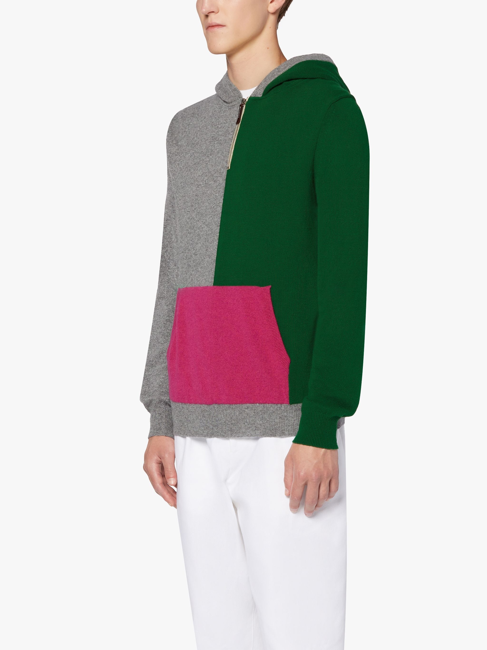 DOUBLE AGENT GREEN WOOL HOODED SWEATER | GKM-201 - 3