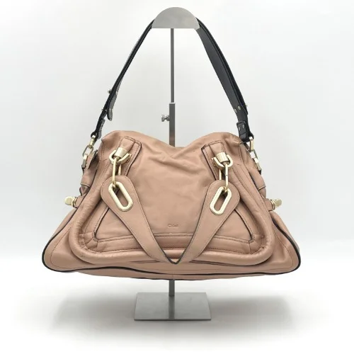 Chloe Pink Beige Leather Paraty Two-Way Bag - 1