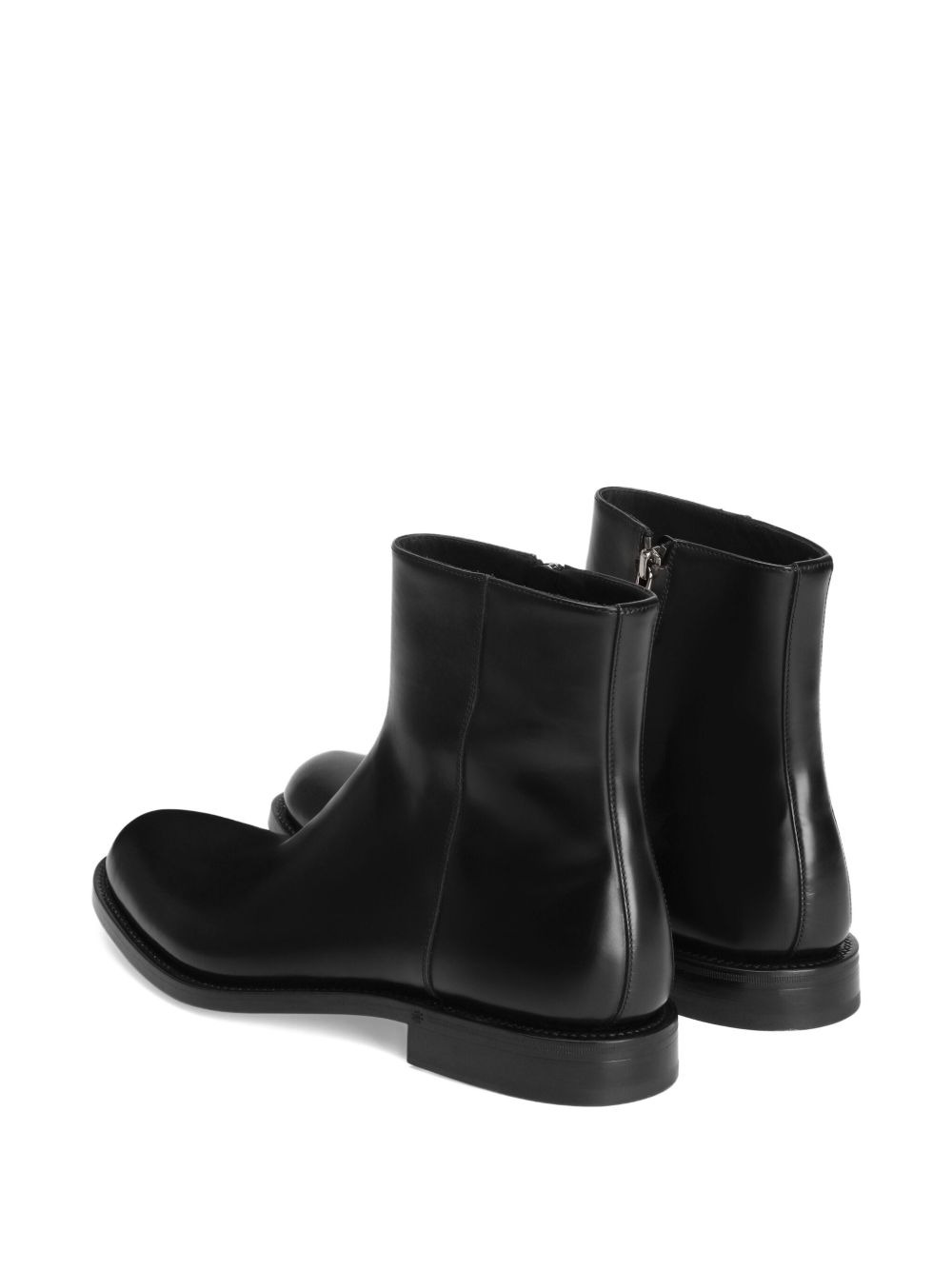 zippered leather ankle boots - 4