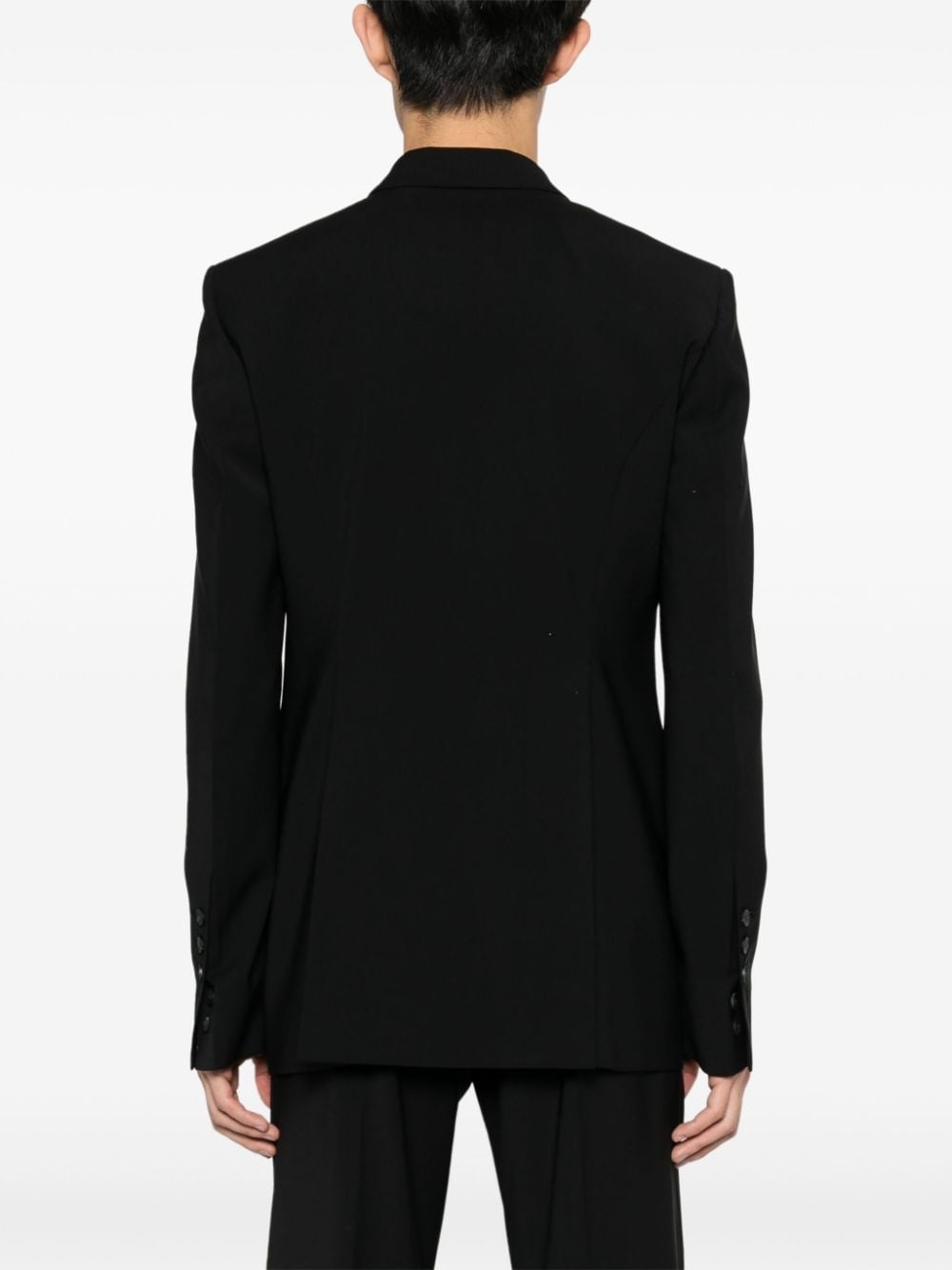 single-breasted virgin wool blazer - 4