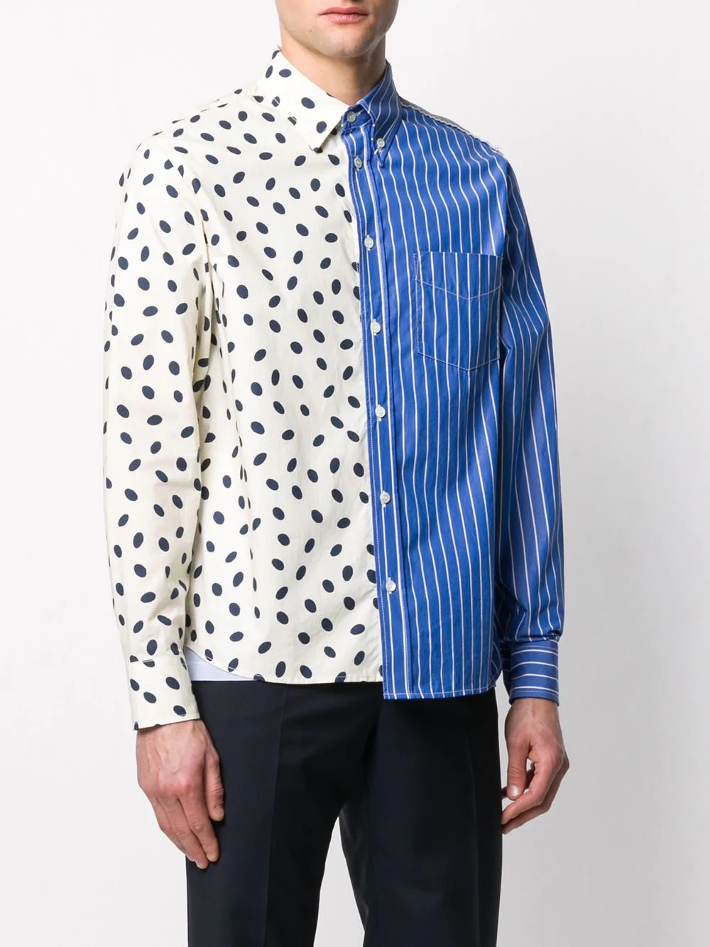 panelled long sleeve shirt - 3