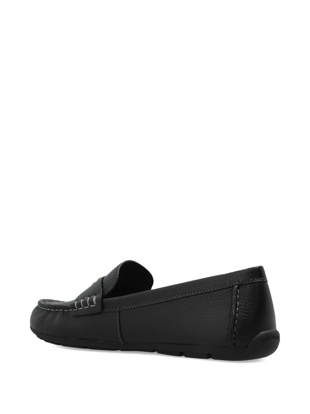 logo-detail leather loafers - 3