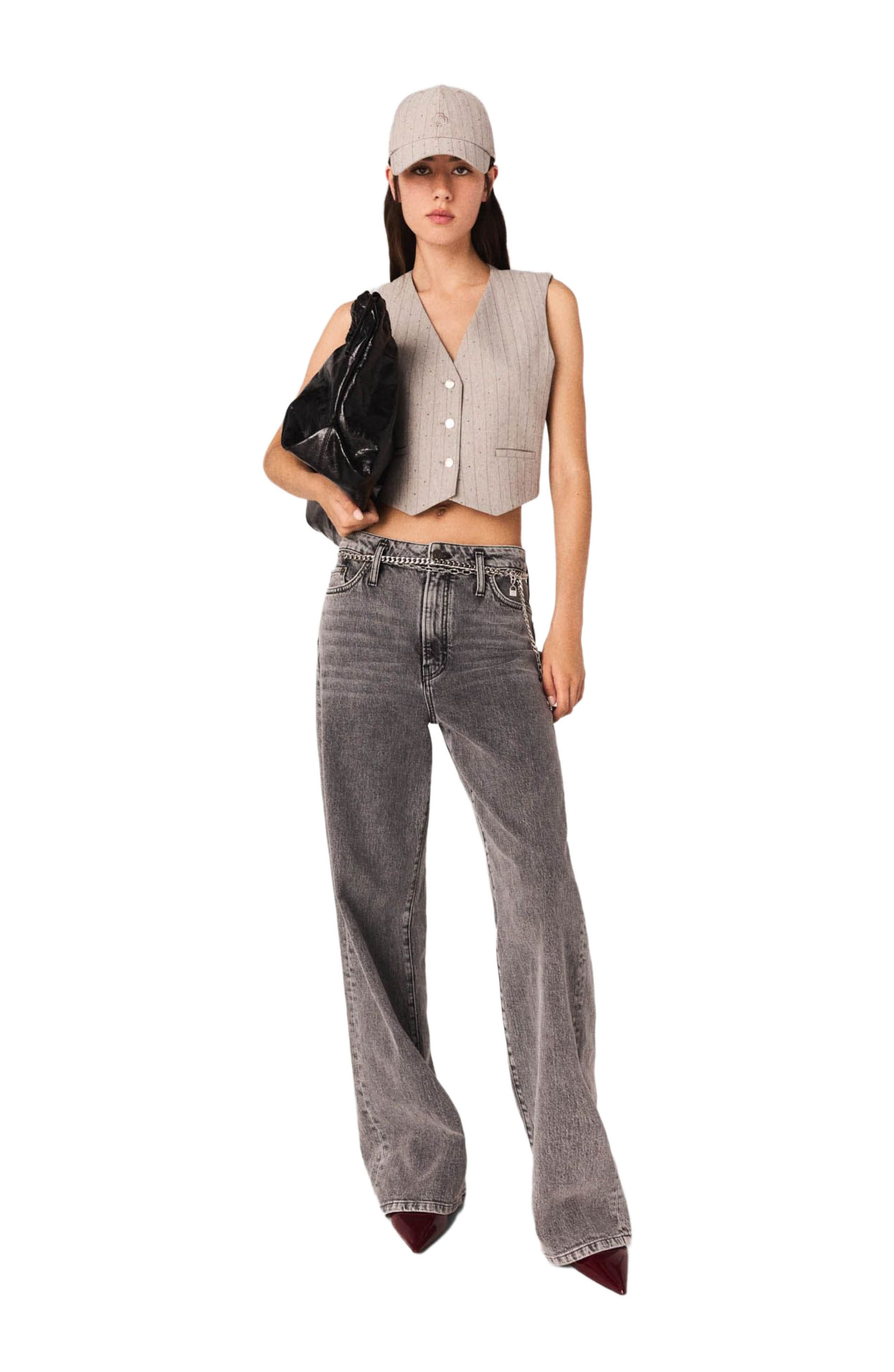 maje Diamanté tailored jacket in Light Grey at Nordstrom - 4
