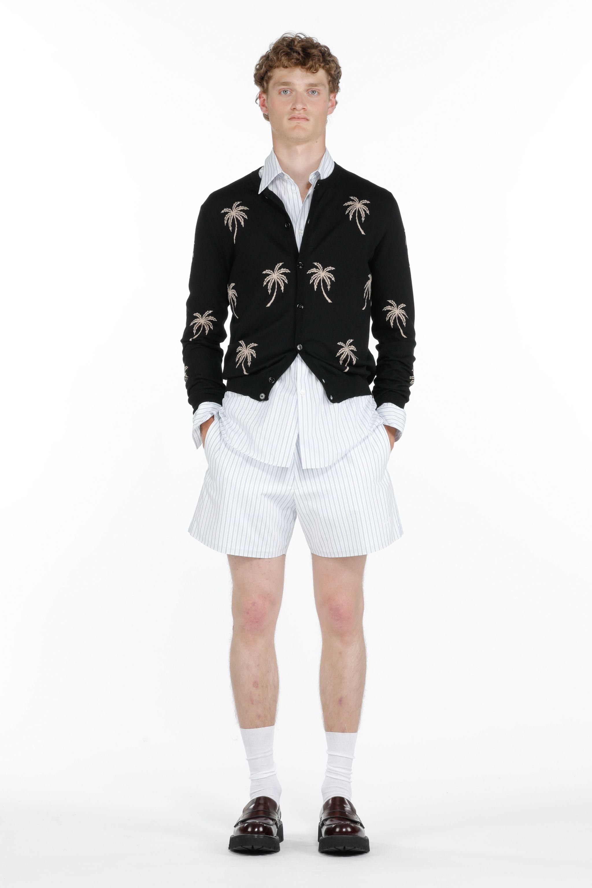 PALM TREE COTTON CARDIGAN - 4