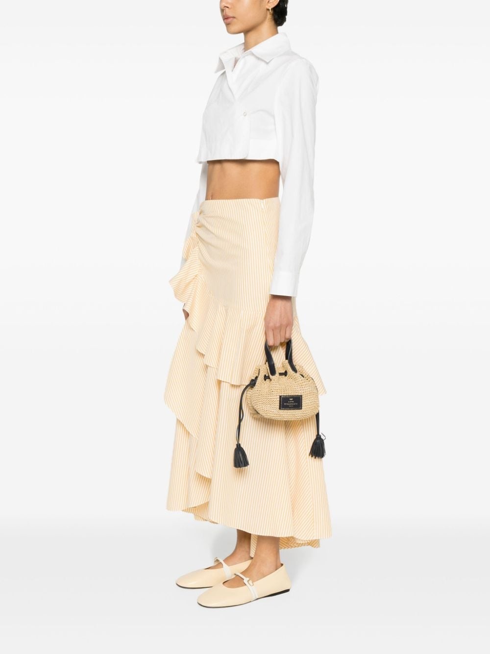 small raffia bucket bag - 2