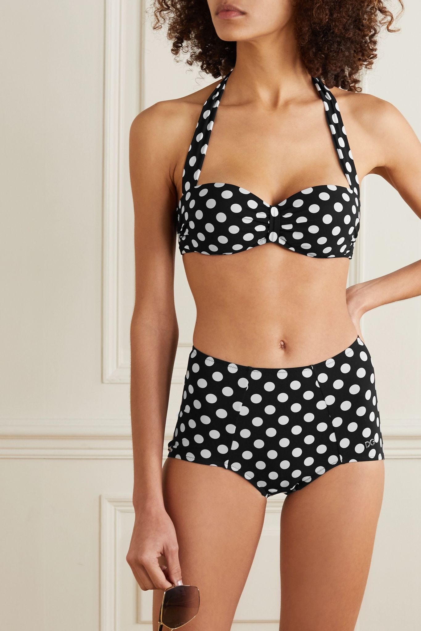 Polka-dot underwired bikini top - 2