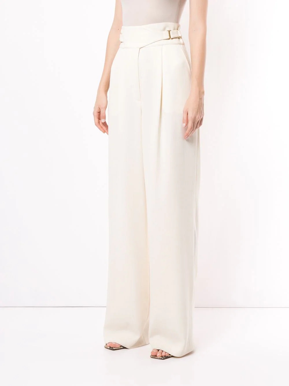 draped interlock trousers - 3