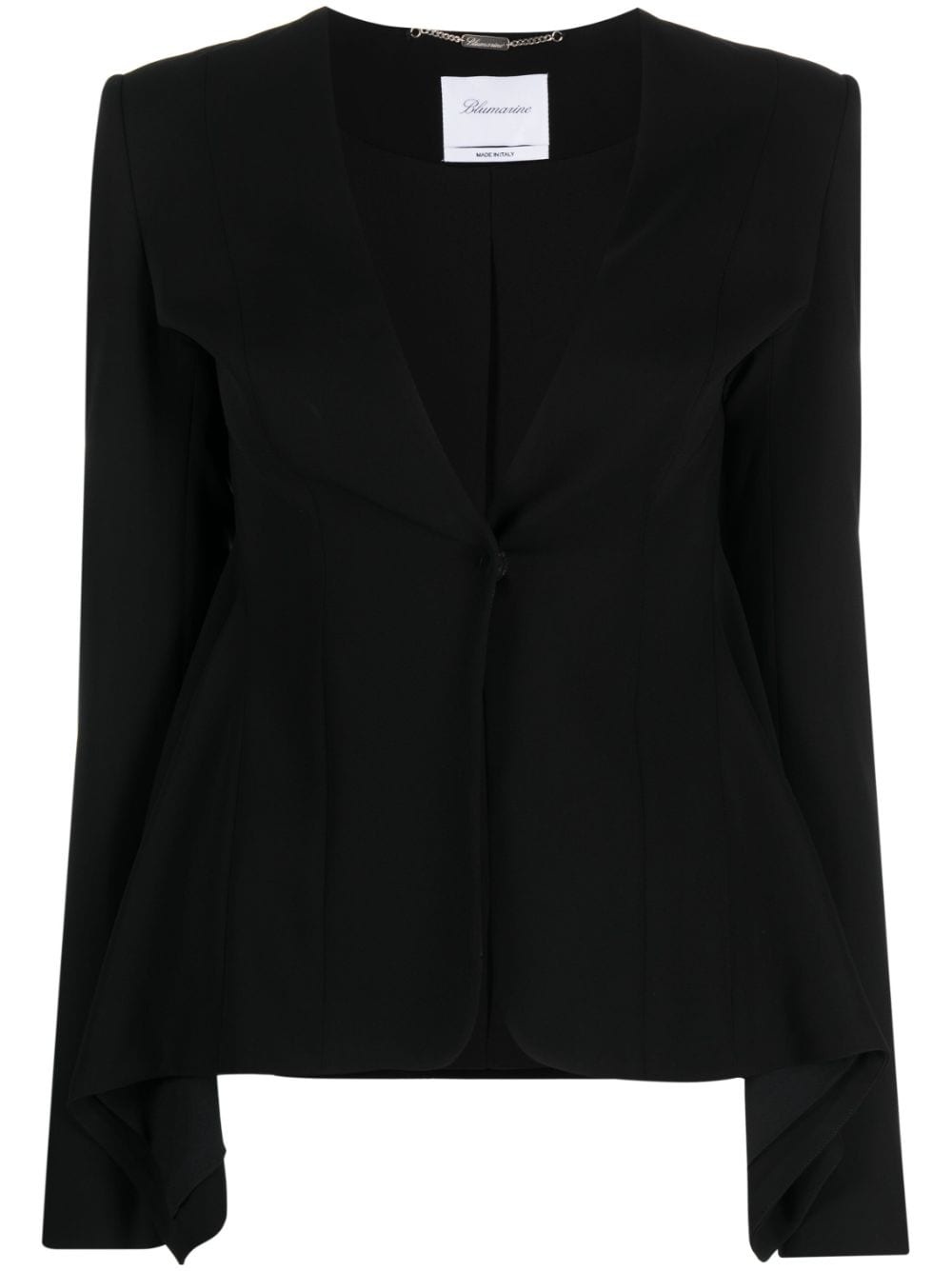 draped single-breasted cady blazer - 1