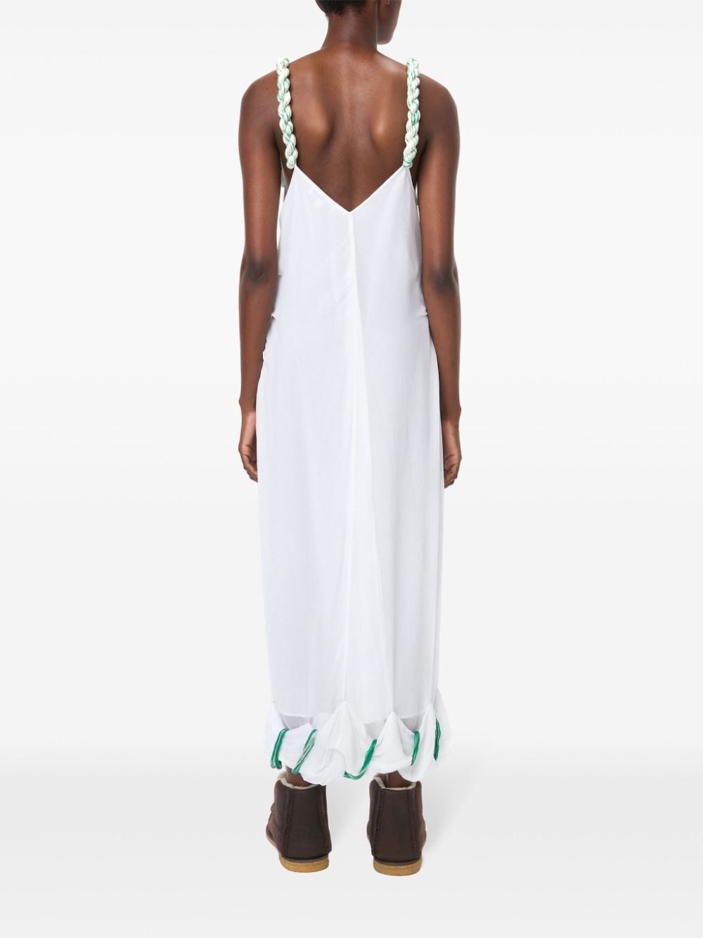 tassel-strap twisted dress - 4