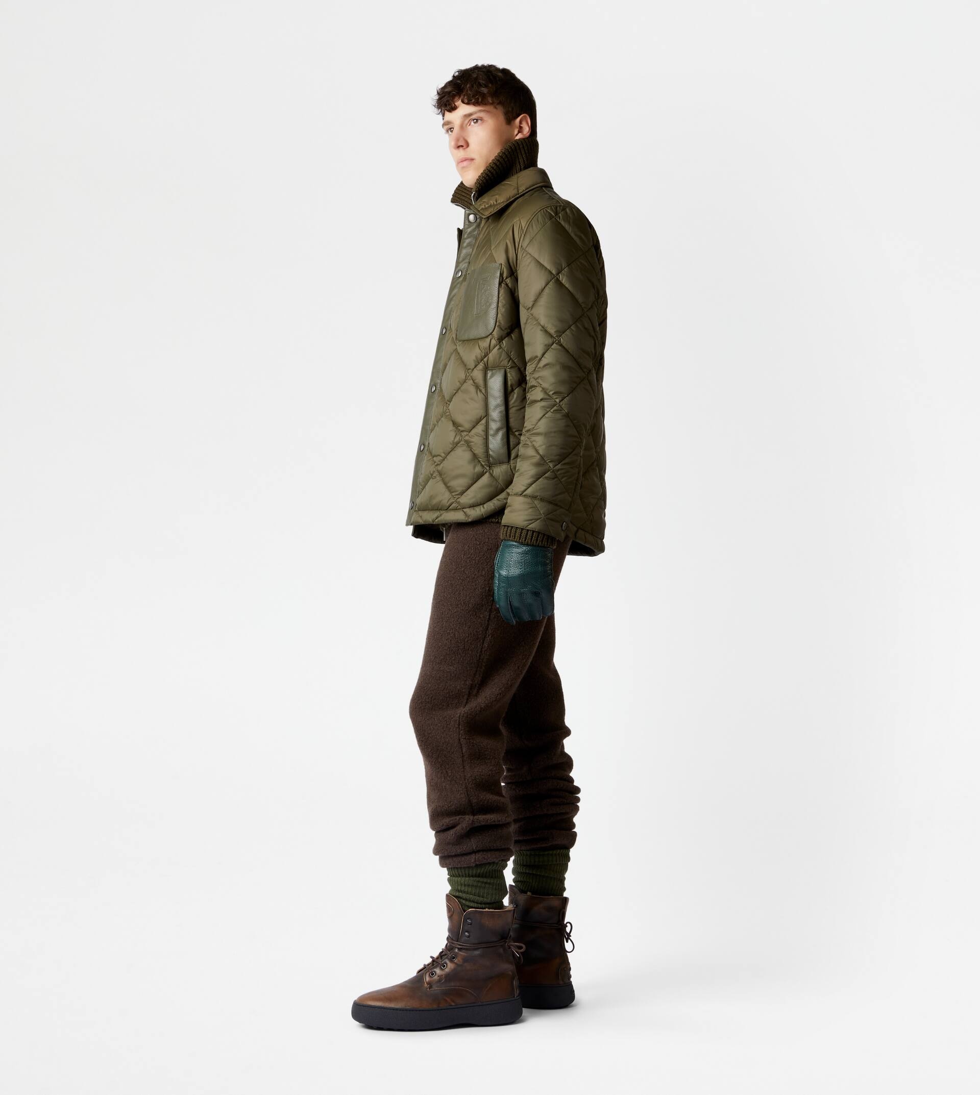 TOD'S QUILTED OVER SHIRT - GREEN - 4