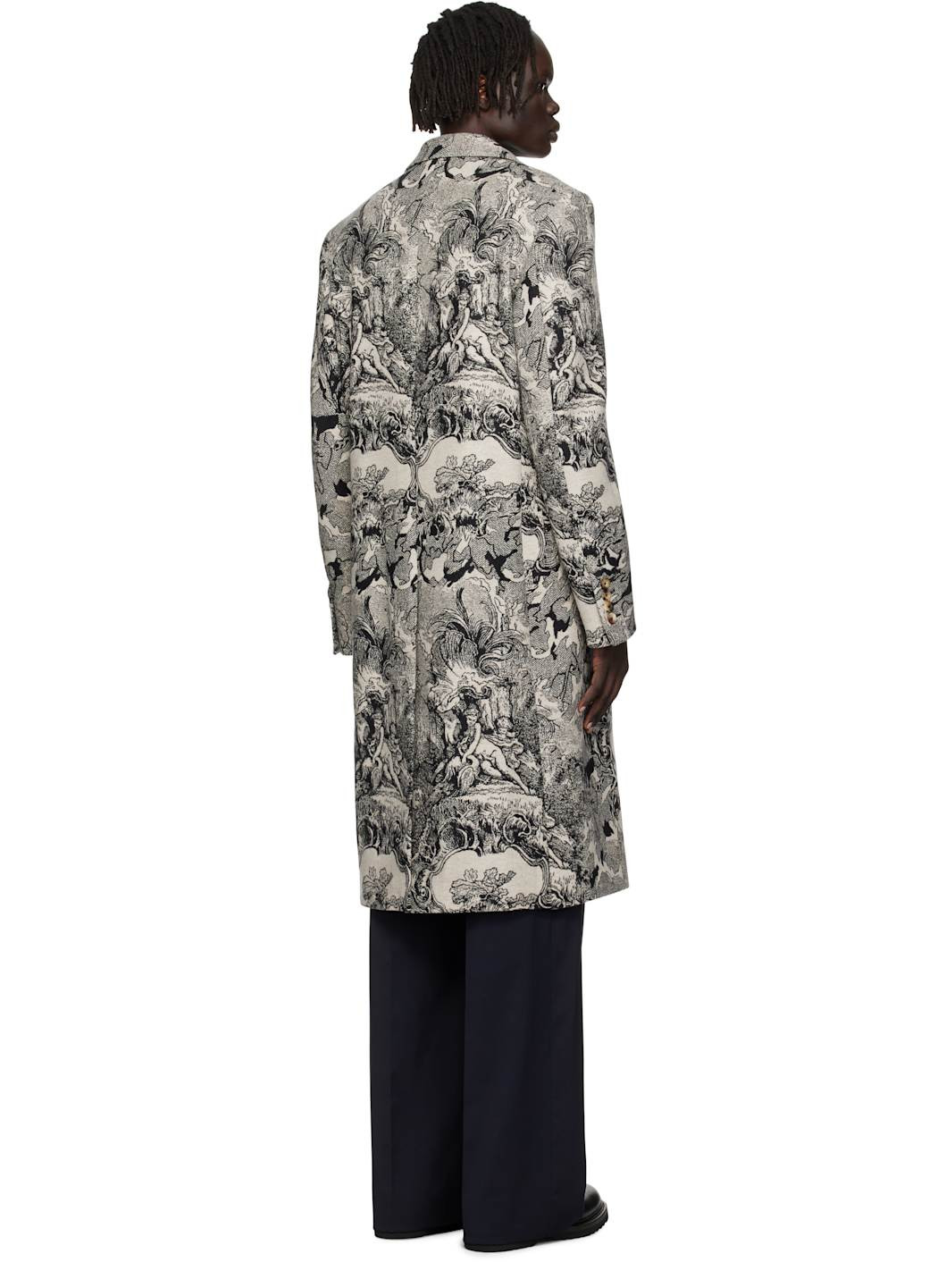 Off-White & Black Classic DB Coat - 3