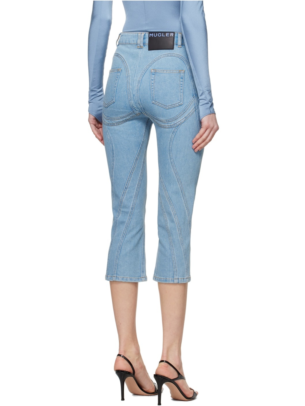 Blue Spiral Crop Jeans - 3