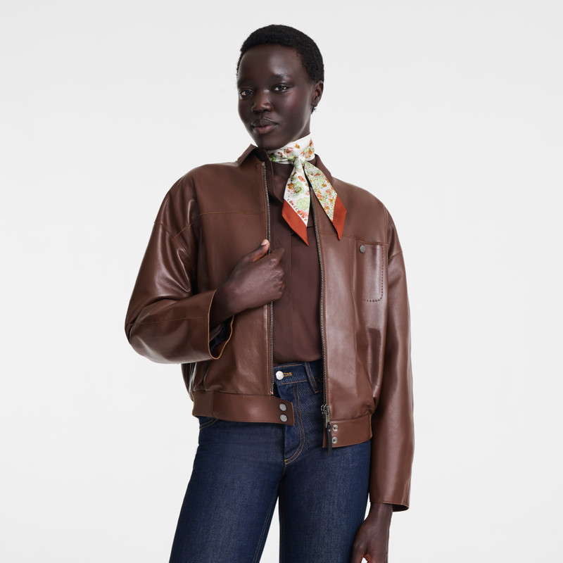 Longchamp Frise Fleurie Headband Cognac - Silk outlook