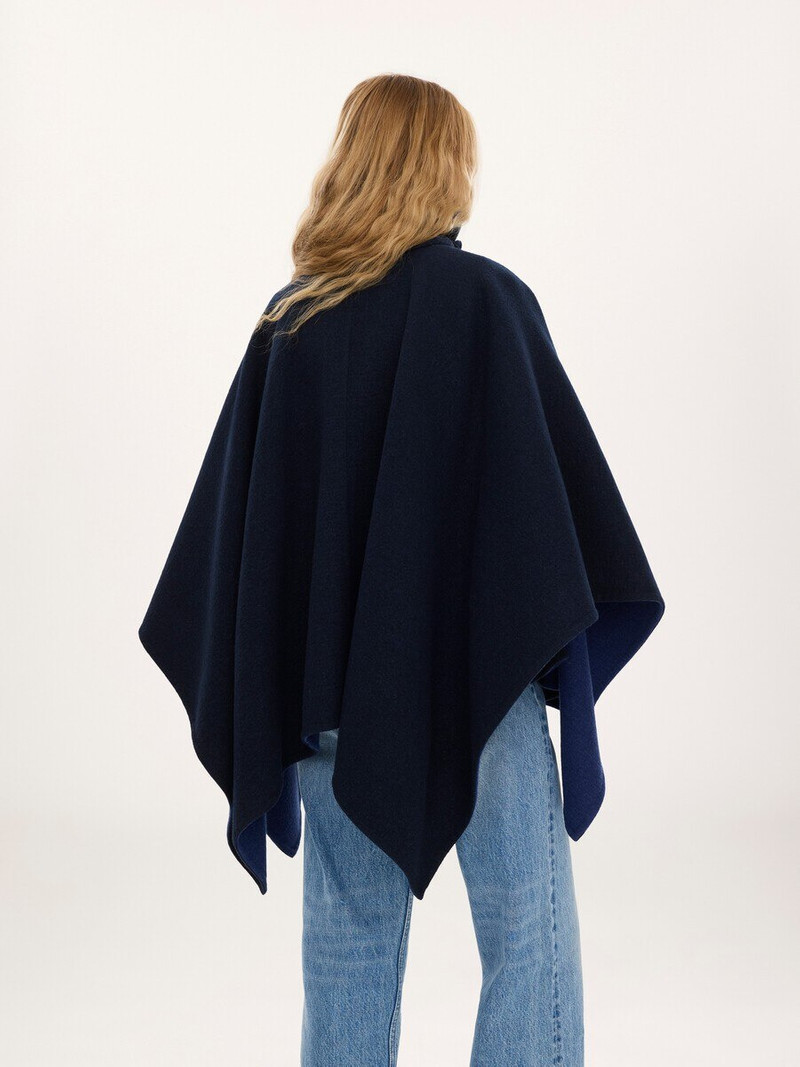 HIGH-NECK SHORT CAPE COAT IN WASHED DOUBLE-FACE WOOL 5