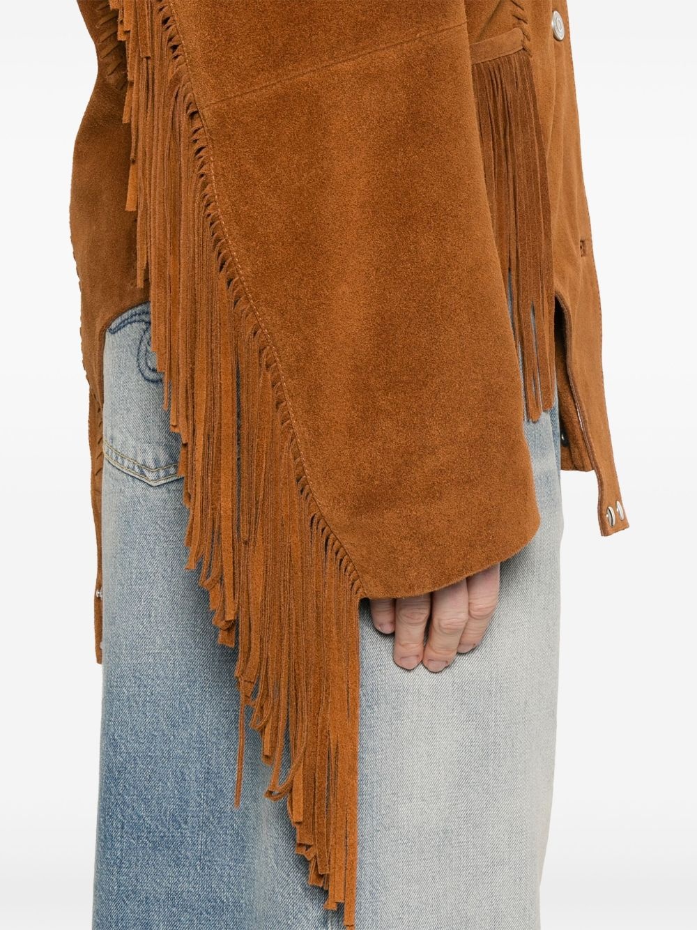 suede fringed jacket - 5