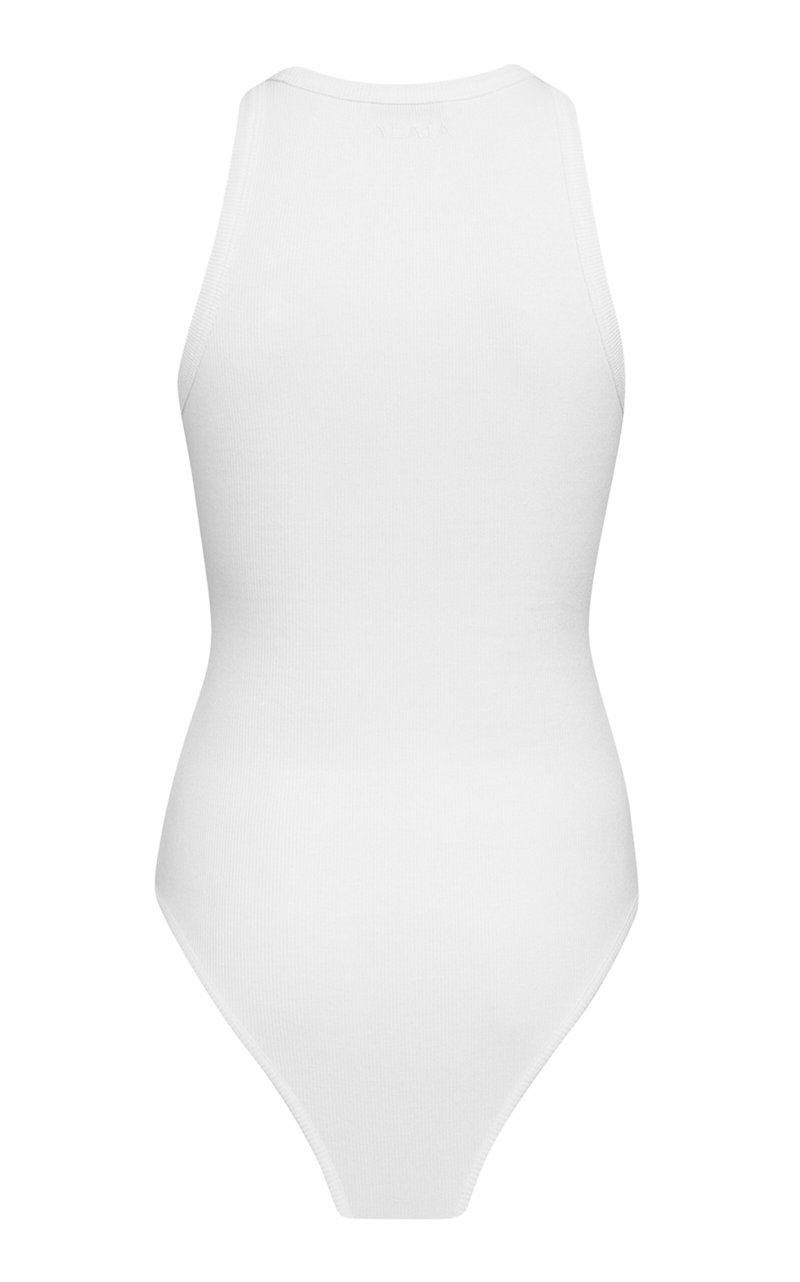 Ribbed Cotton-Blend Bodysuit off-white - 5