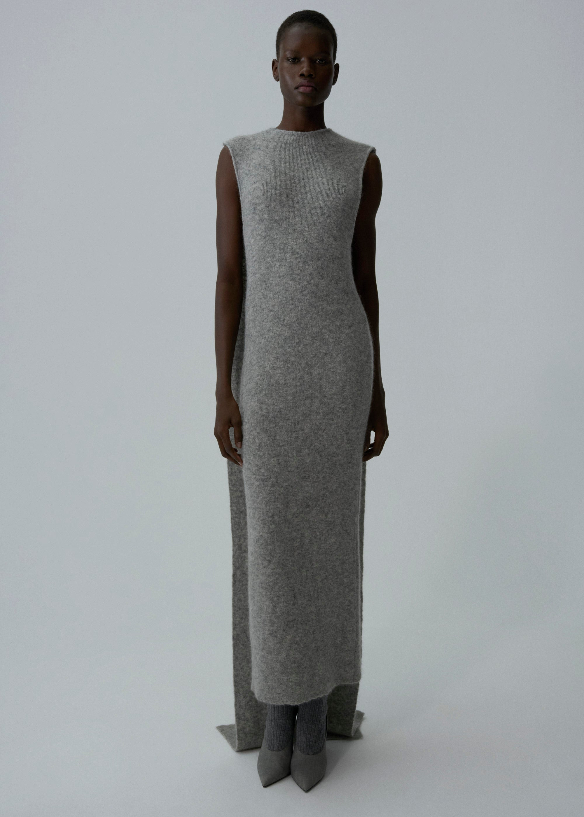 Cape mohair dress in grey - 3