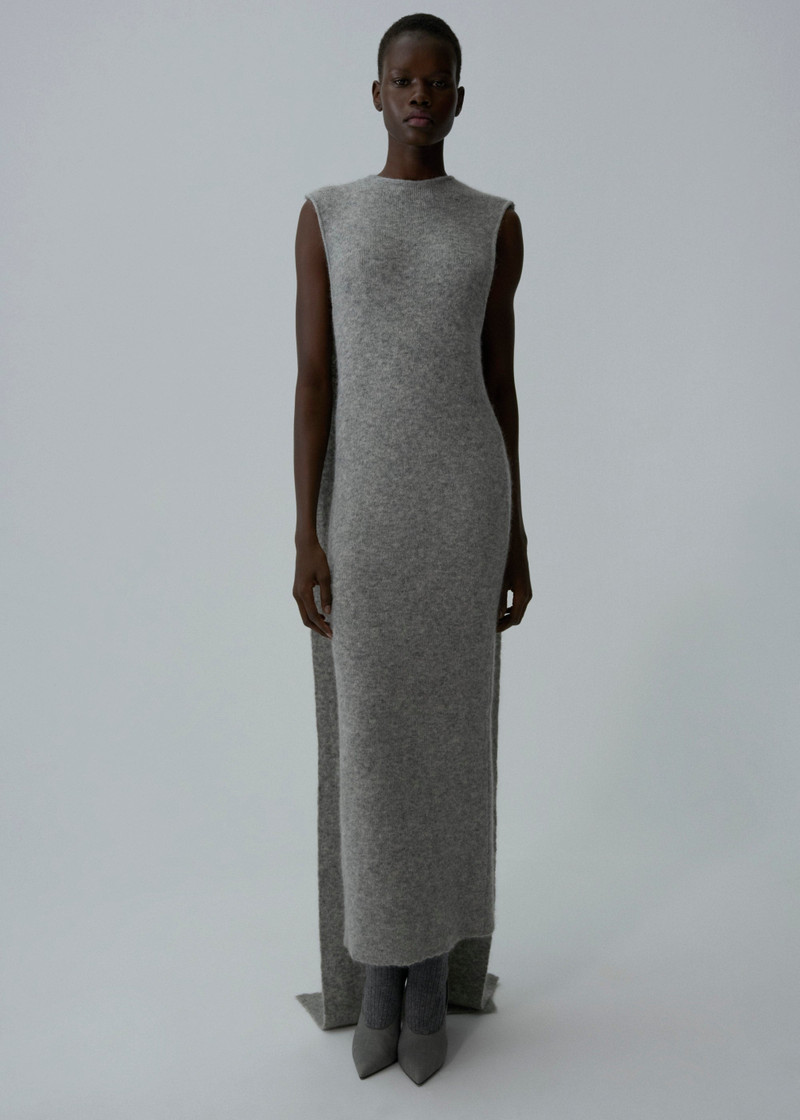 MAGDA BUTRYM Cape mohair dress in grey outlook