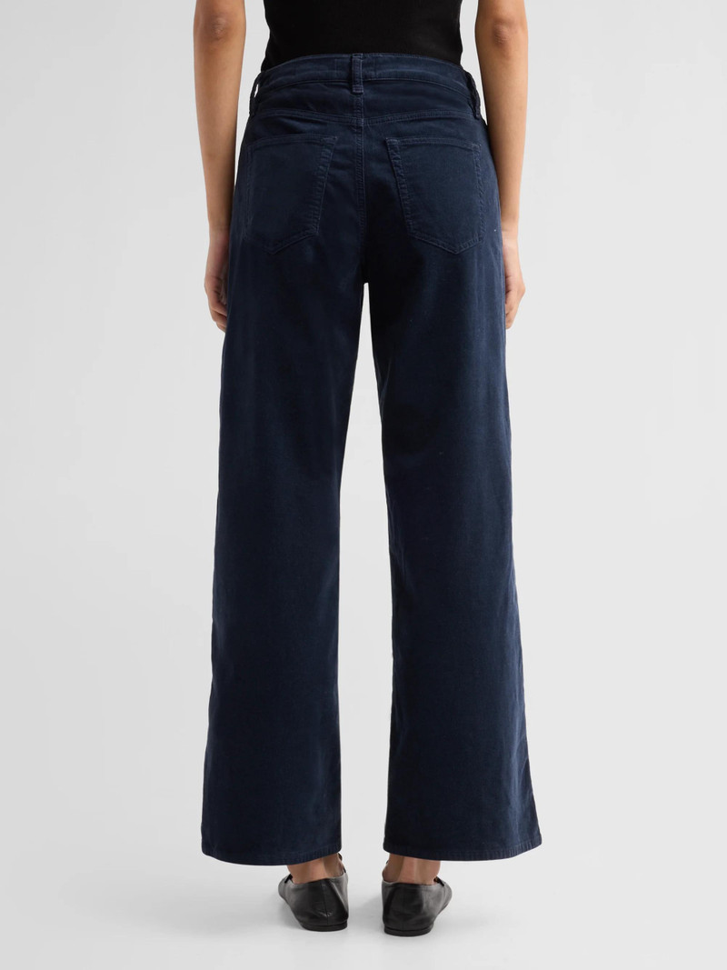 Women's Le Slim Palazzo Modernist Pocket Corduroy Pants - Navy 3