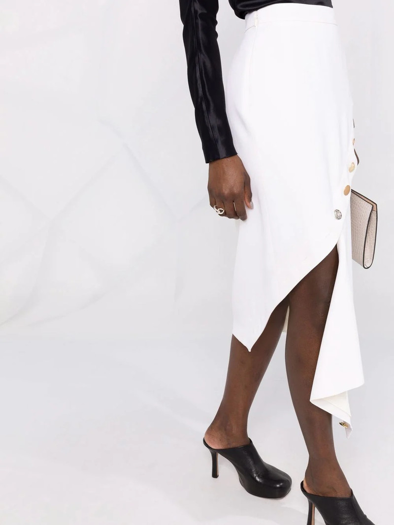 high-waisted asymmetric-hem skirt 5