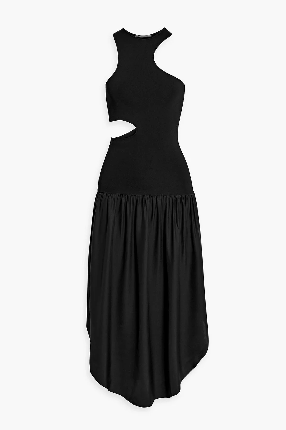 Cutout silk and stretch-knit midi dress - 1