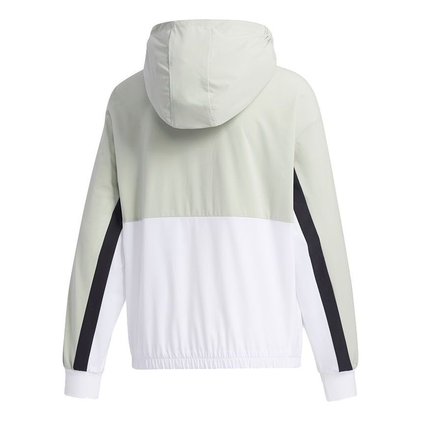 (WMNS) adidas Hooded Jacket 'Green White' GP0621 - 2