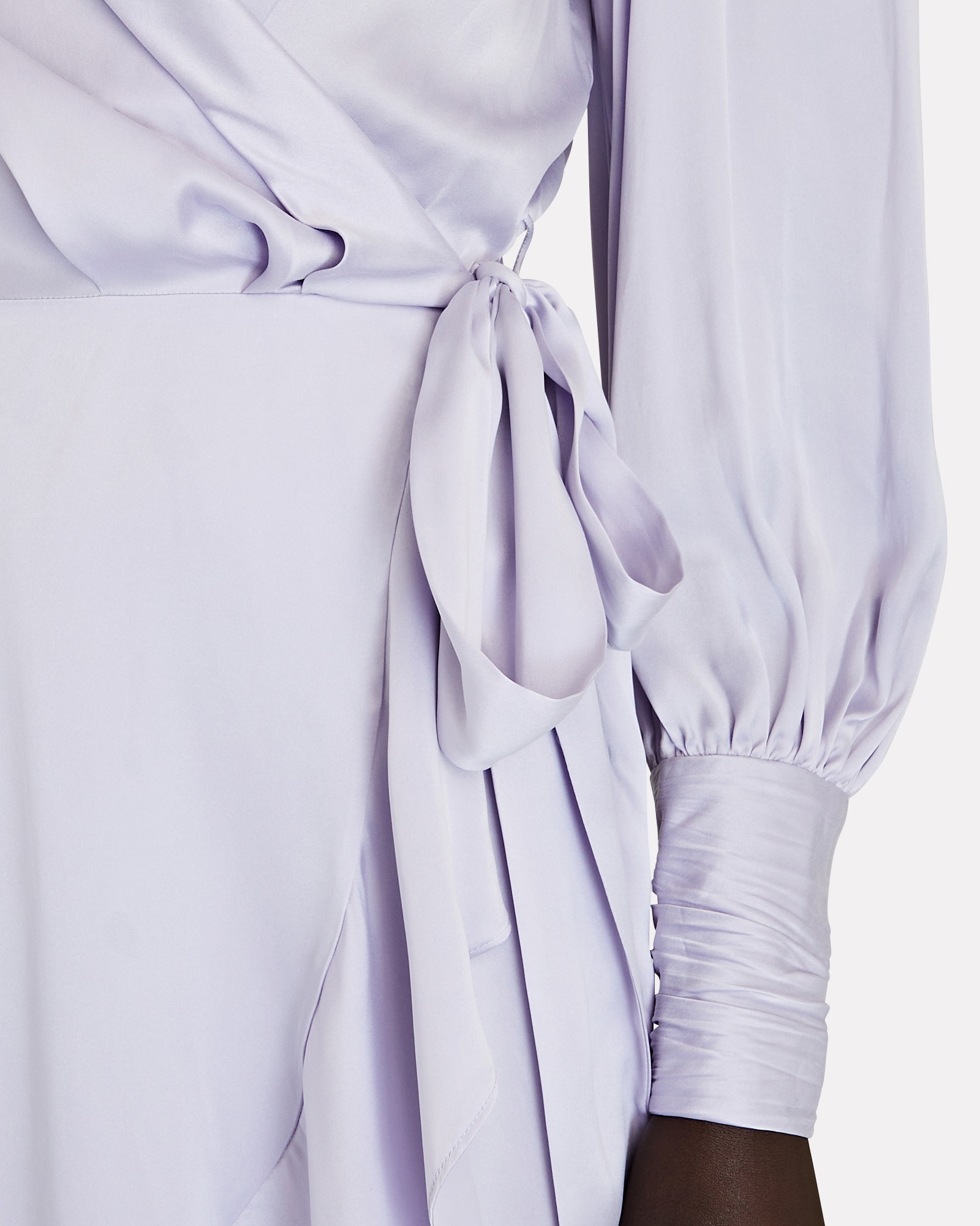 Silk Wrap Midi Dress - 4