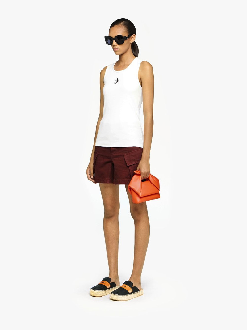 HIGH-WAISTED CARGO TWILL SHORTS 4