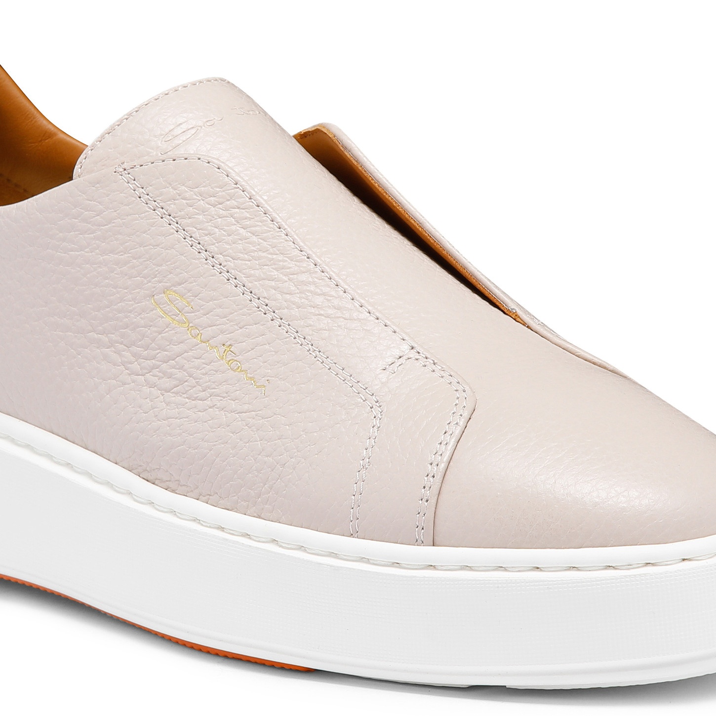 Women's nude tumbled leather slip-on sneaker - 5