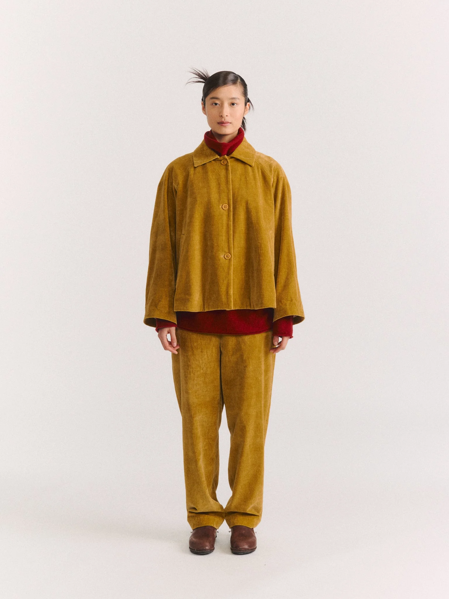 DRAYS JACKET - MID VELVET - GOLD - 1