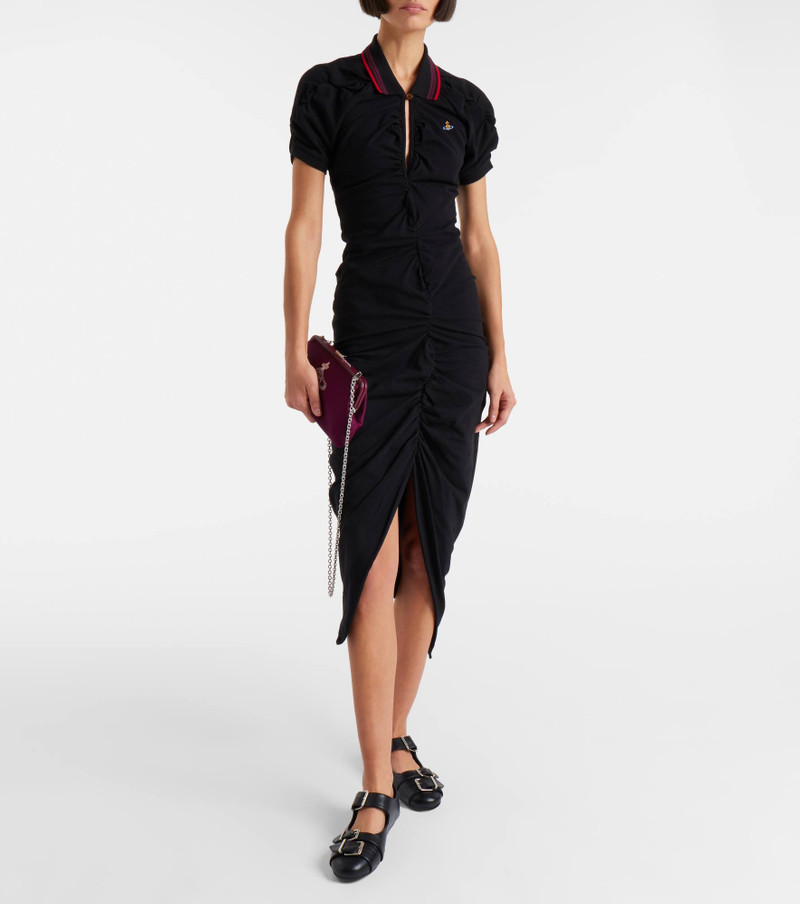 Vivienne Westwood Pulling ruched cotton midi dress outlook