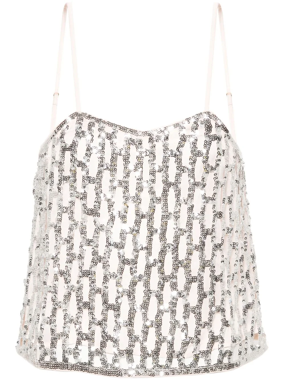 sequin-embellished sleeveless top - 1