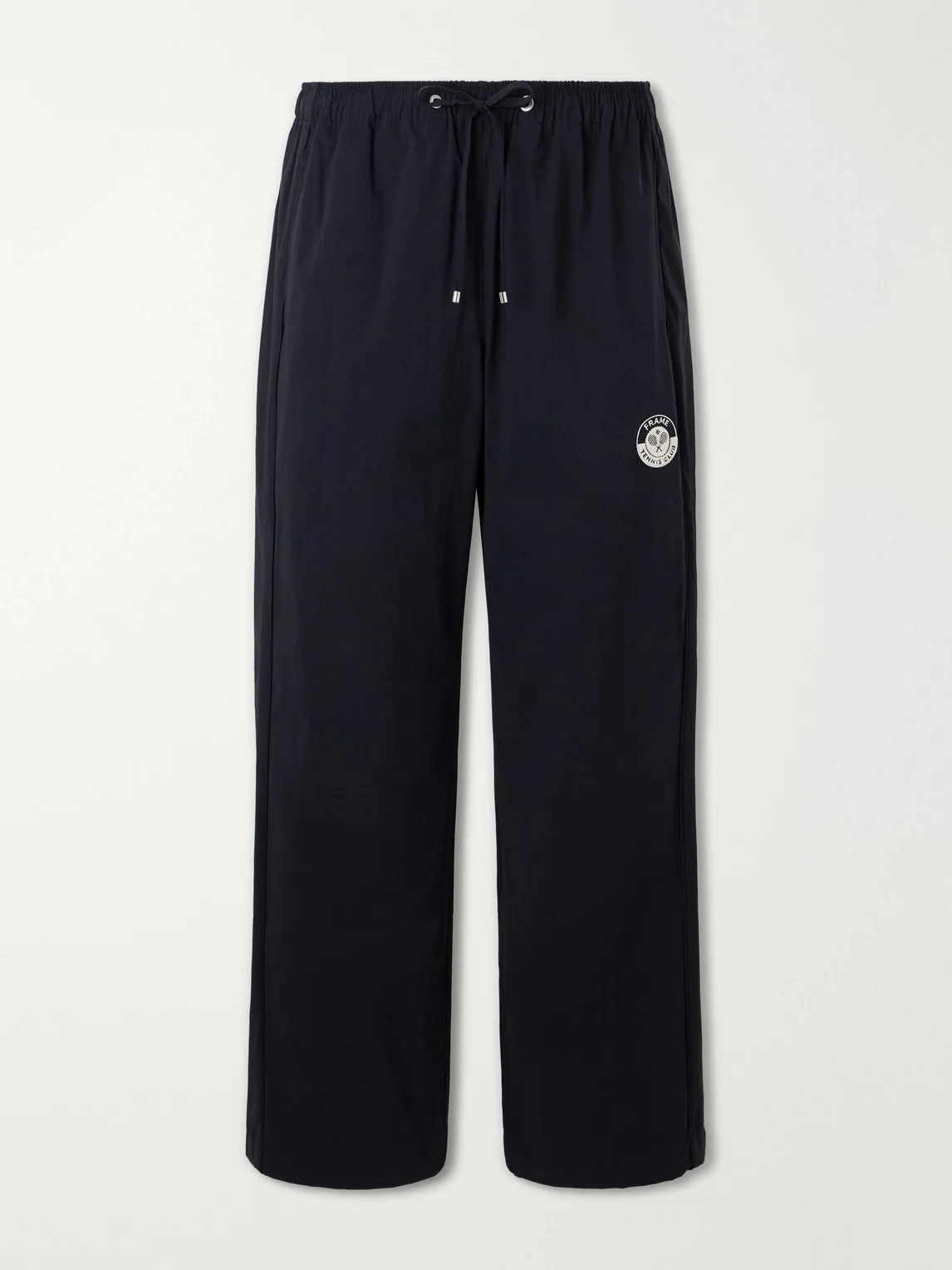 Straight-Leg Drawstring Logo-Embroidered Cotton-Blend Trousers - 1