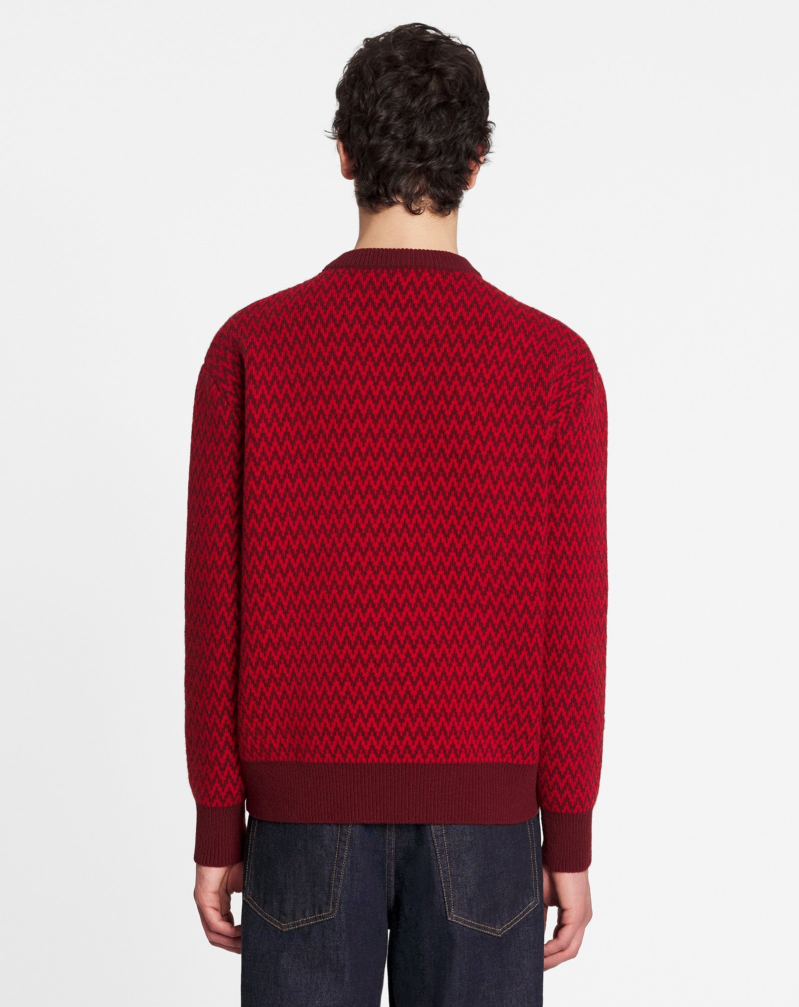 CURB HERRINGBONE CREWNECK SWEATER IN MERINO WOOL - 4