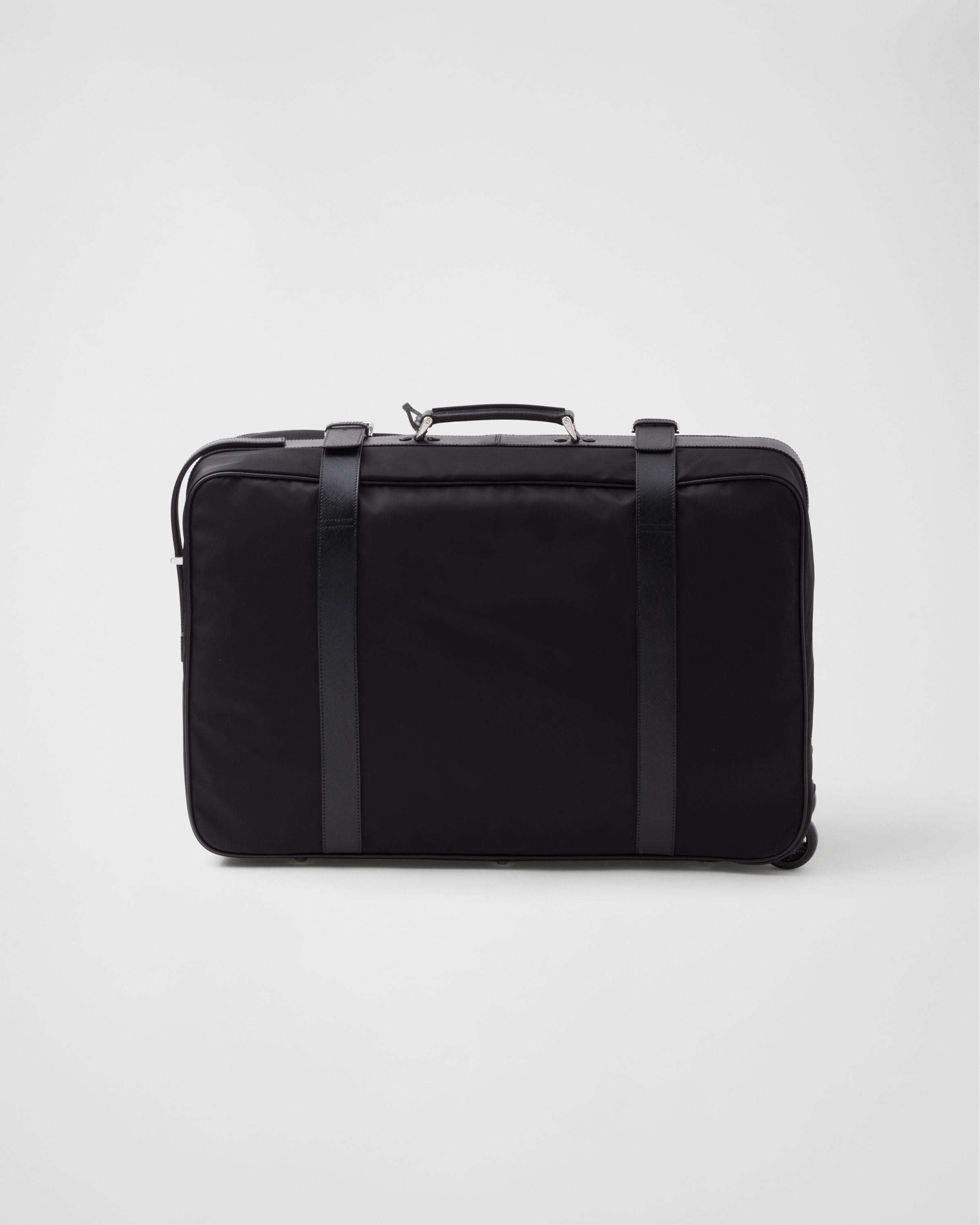 Re-Nylon and Saffiano leather suitcase - 3